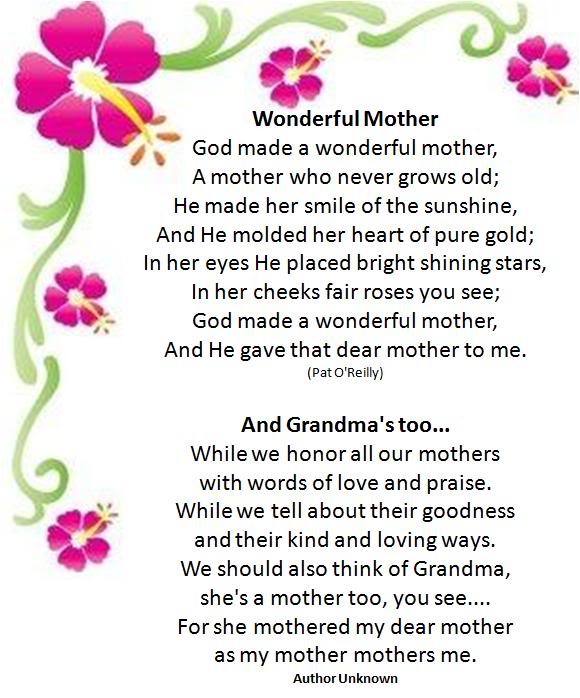 Mother s Day Poems Short Poems For Mom On Mothers Day